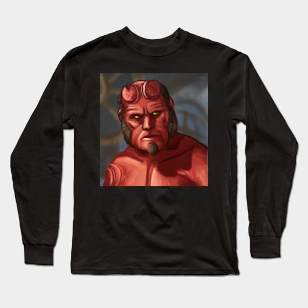 Hellboy Long Sleeve T-Shirt by Dapper Draws